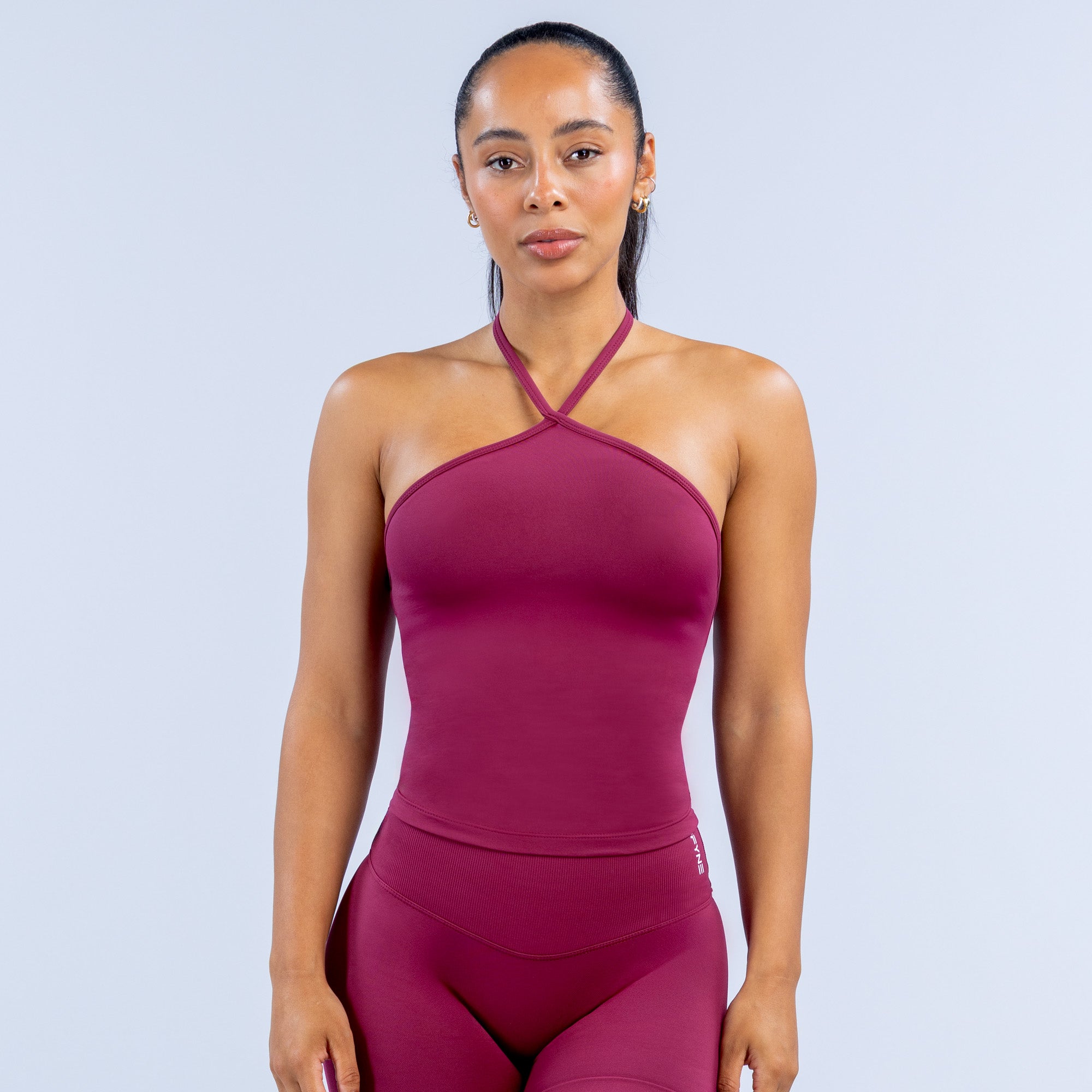 トップス THE SHISHIKUI HALTER BORDEAUX M Dynamic Longline Halter Top – DFYNE US