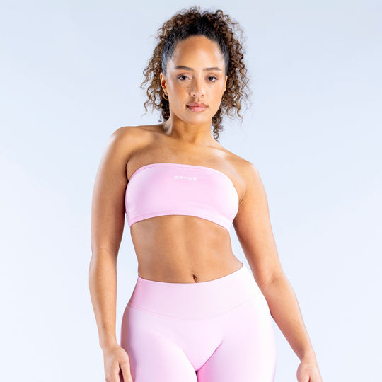 Light pink bandeau with smooth stretch fabric and supportive fit